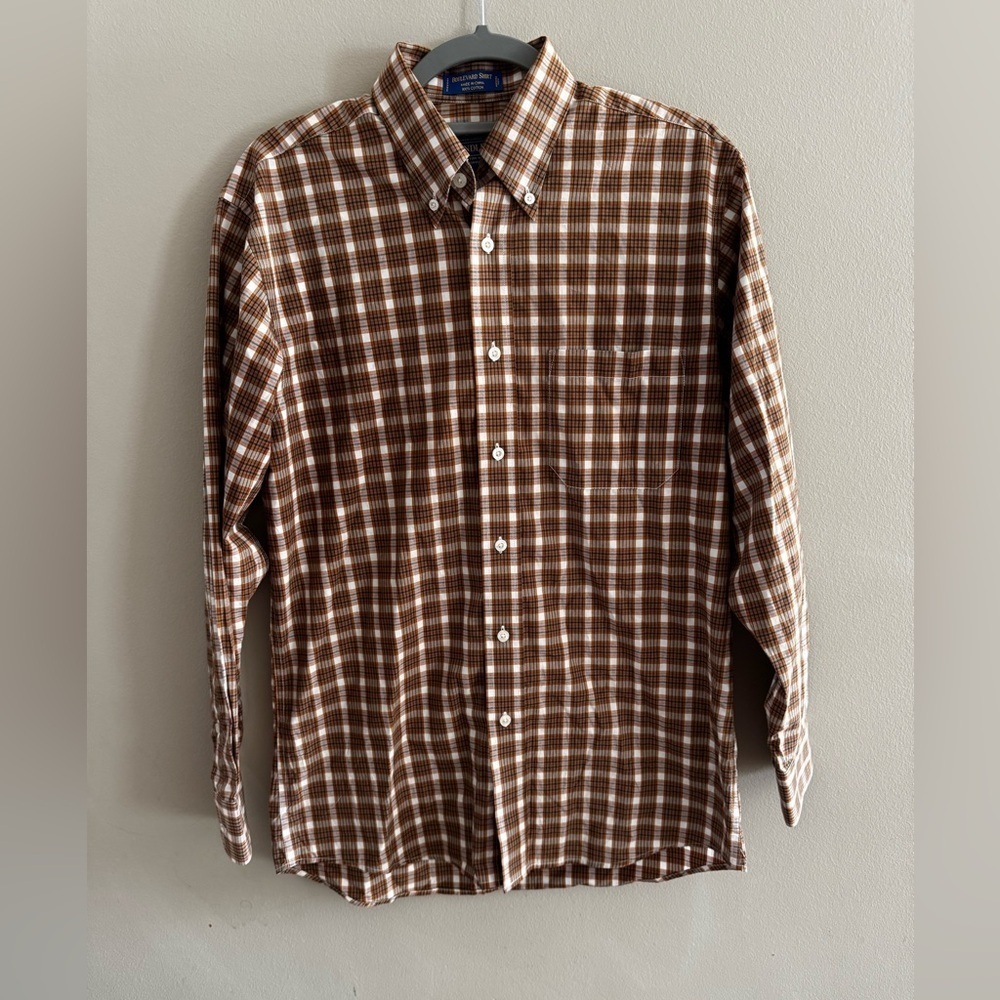 Pendleton Brown and White Plaid Men's Shirt